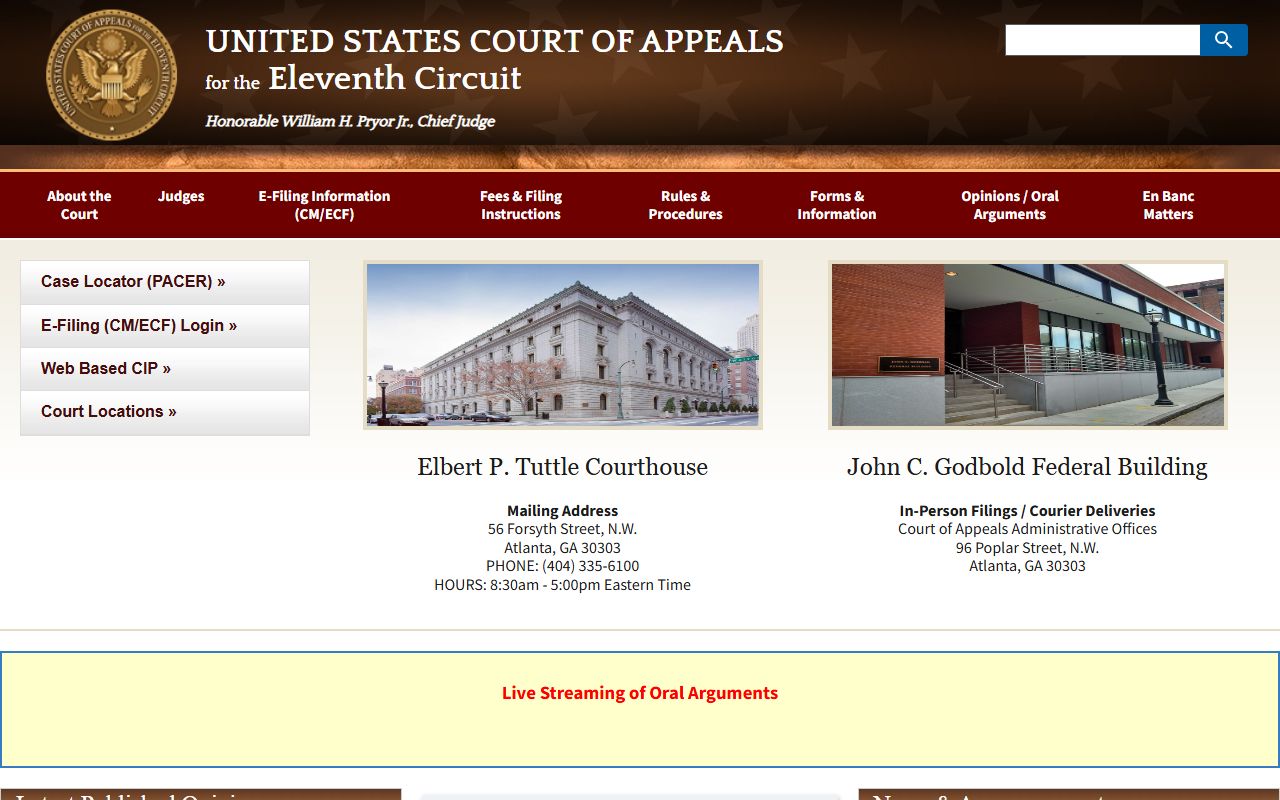 Fannin County court dockets Eleventh Circuit appellate source