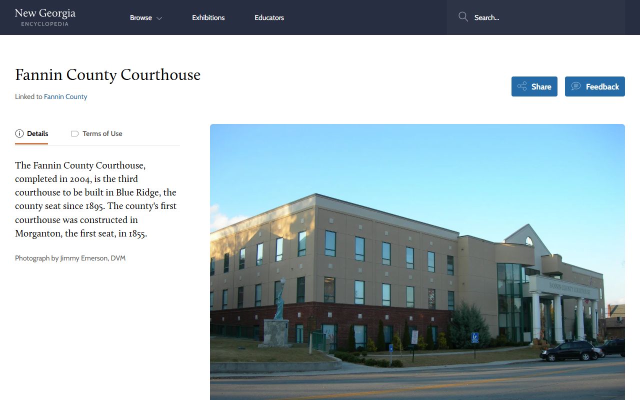 Fannin County court records courthouse history image
