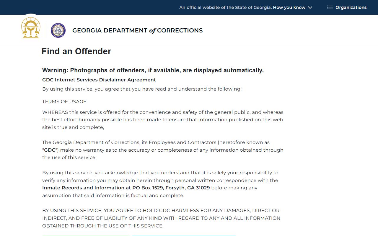 Fannin County inmate records Georgia DOC offender query