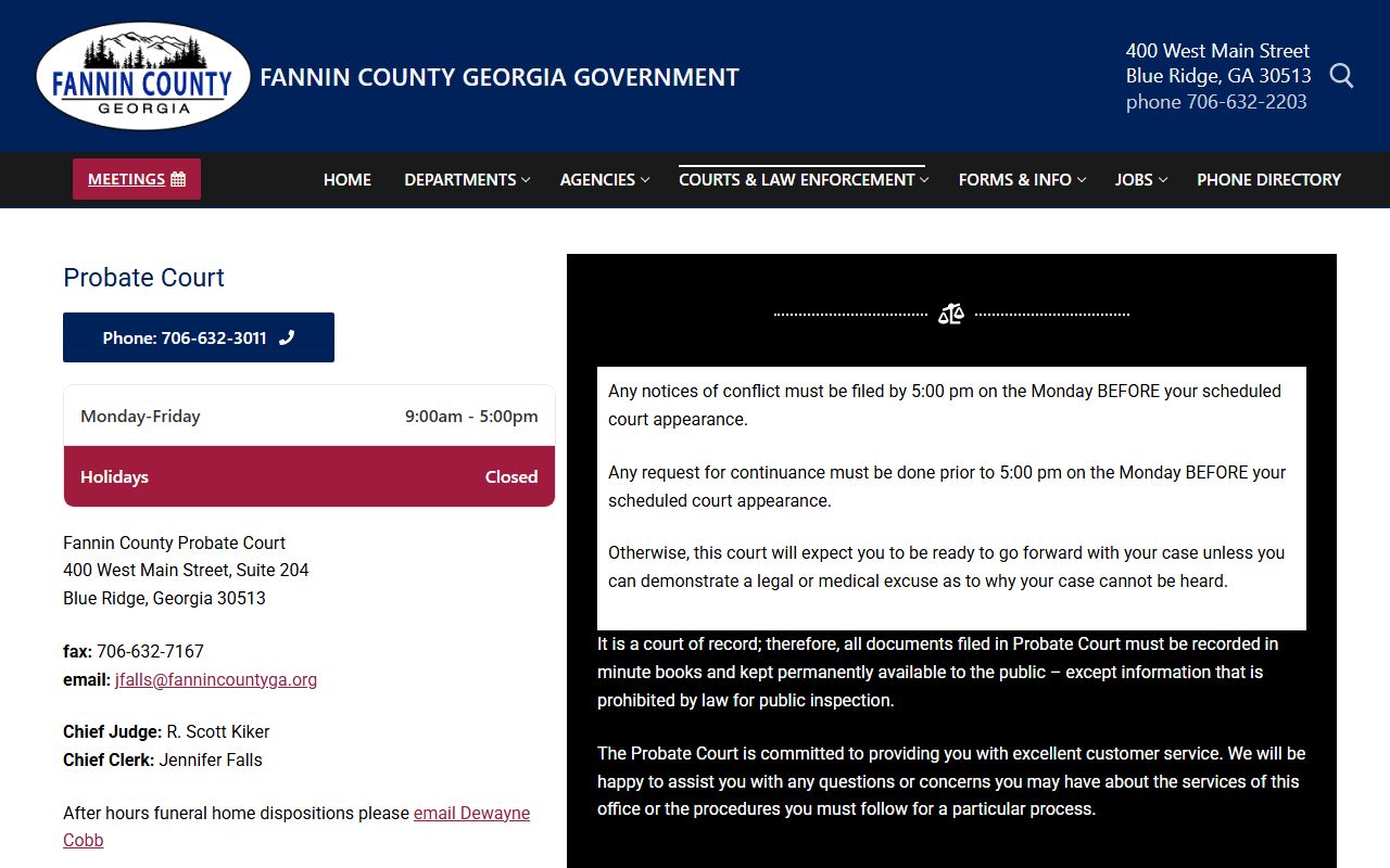 Fannin County probate records Probate Court page