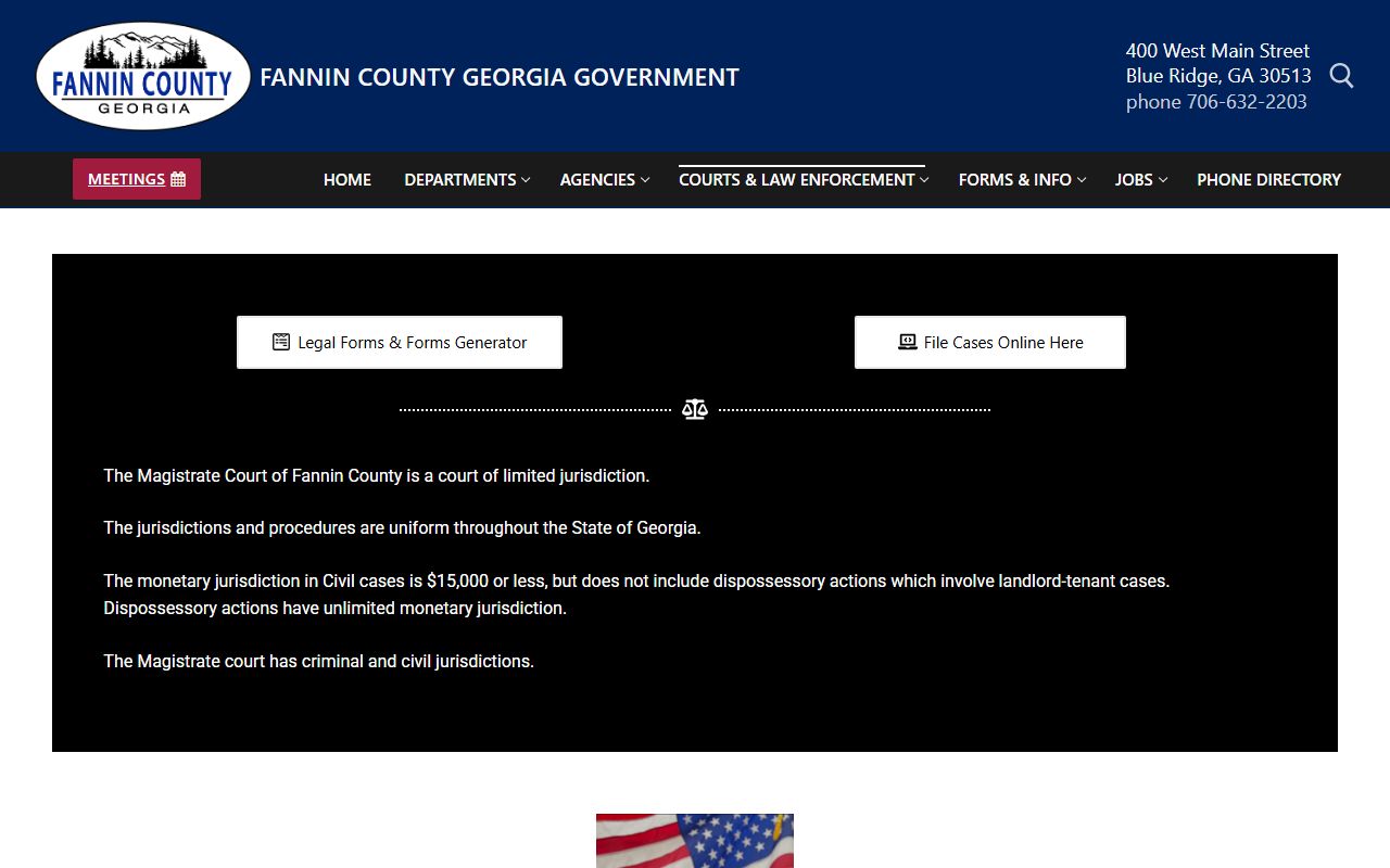 Fannin County warrant records Magistrate Court page